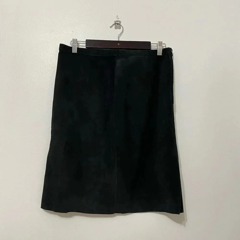 Vintage - NWT New Old Stock 1990s Leather Suede Skirt